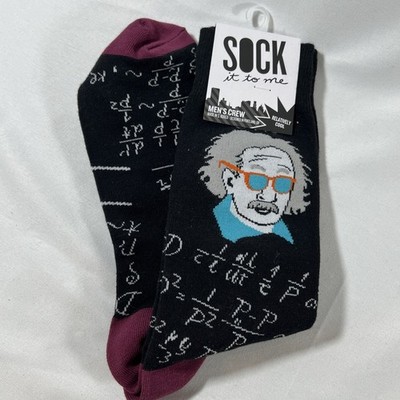 Sock It To Me Albert Einstein Socks Men s Crew One Size Black