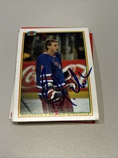 BERNIE NICHOLS NEW YORK RANGERS signed autographed 1990 BOWMAN HOCKEY CARD