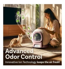 Self Cleaning Litter Box with Auto Safety Sensors for Multiple Cats - PINK