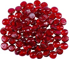 Galashield Flat Glass Marbles for Vases Red Glass Gems Beads Pebbles Vase Filler