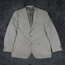 Collezione Nova Fide Linen Poly Blazer Jacket Beige Size 46 Medium Men's