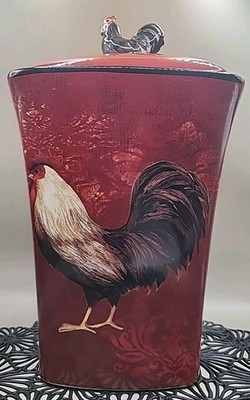 Certified Int'l AVIGNON MORNING S Winget Rooster Cookie Jar/Canister 11.5'' Tall