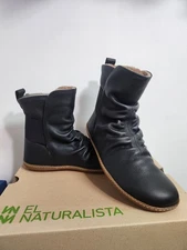 El Naturalista Womens El Viajero Black  Soft Grain Ankle Boots 9/40 Eu G1501