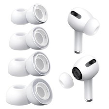 Vsagier 4 Pairs Replacement Ear Tips for AirPods Pro and Air Pods White