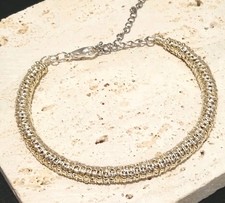  Silver Coiled Wire Bracelet Adjustable Women Jewelry Uk 
