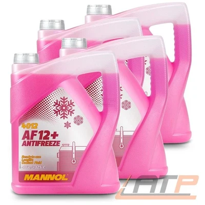 MANNOL 4x 5 L LITER ANTIFREEZE AF12+ (-40°C) LONGLIFE KÜHLERFROSTSCHUTZ ROT - Bild 1 von 2