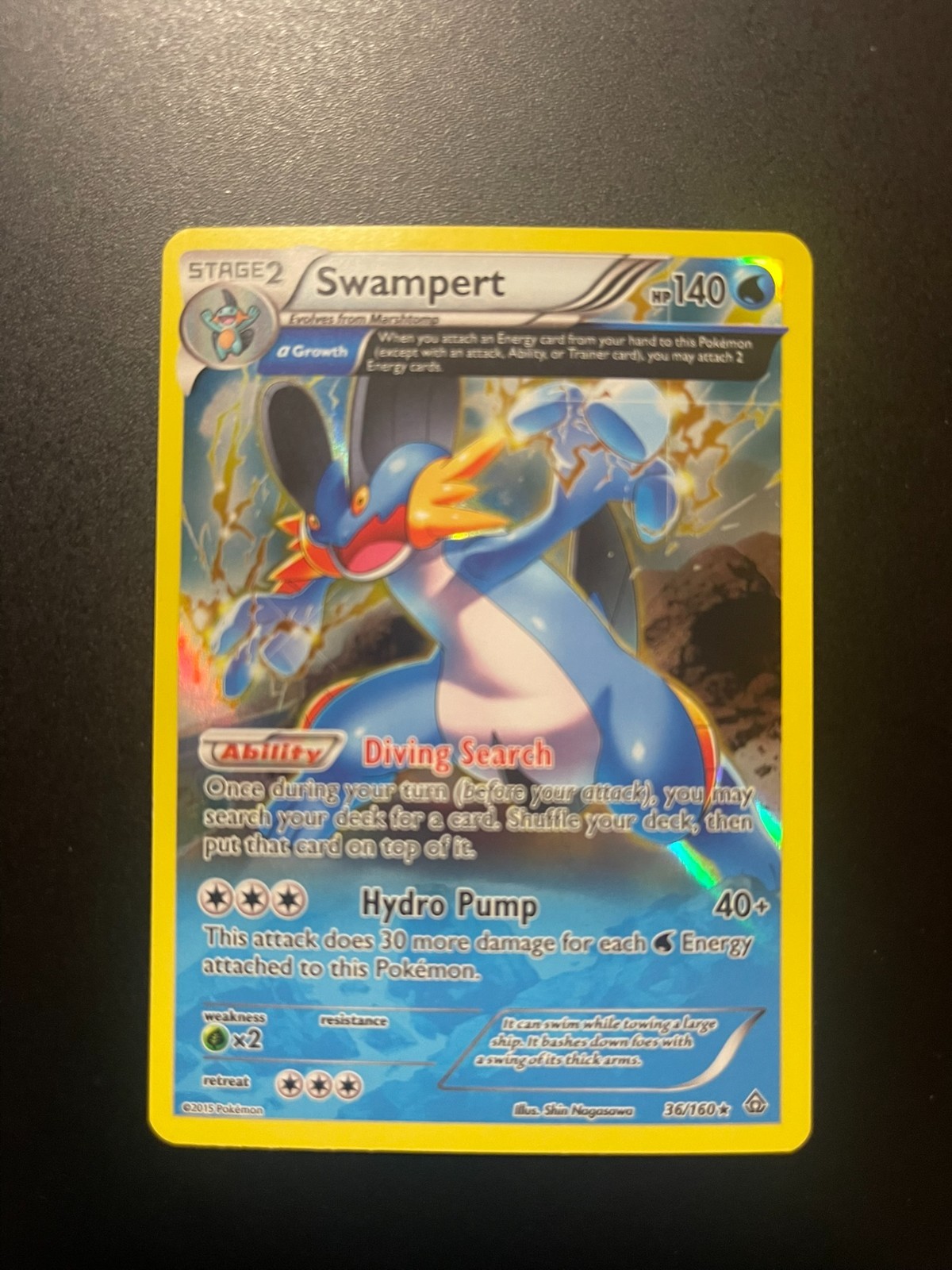Swampert 36/160 Holo Rare Primal Clash NM Pokemon Card