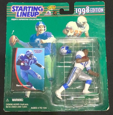 1998 Sealed Starting Lineup NFL Barry Sanders Lions HOF RB  w/Card