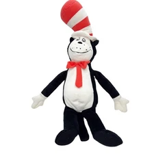 Dr. Seuss Cat in the Hat Plush Stuffed Animal Red Bow Tie Striped Hat