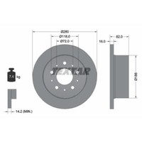 Textar 2X Bremsscheibe Hinten Ø280Mm Voll FüR Fiat Ducato Kasten 250_ 290_ 130
