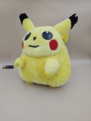 Pikachu Plüschtier 1998 8'' Vintage authentisches Pokemon Nintendo Play by Play riesig