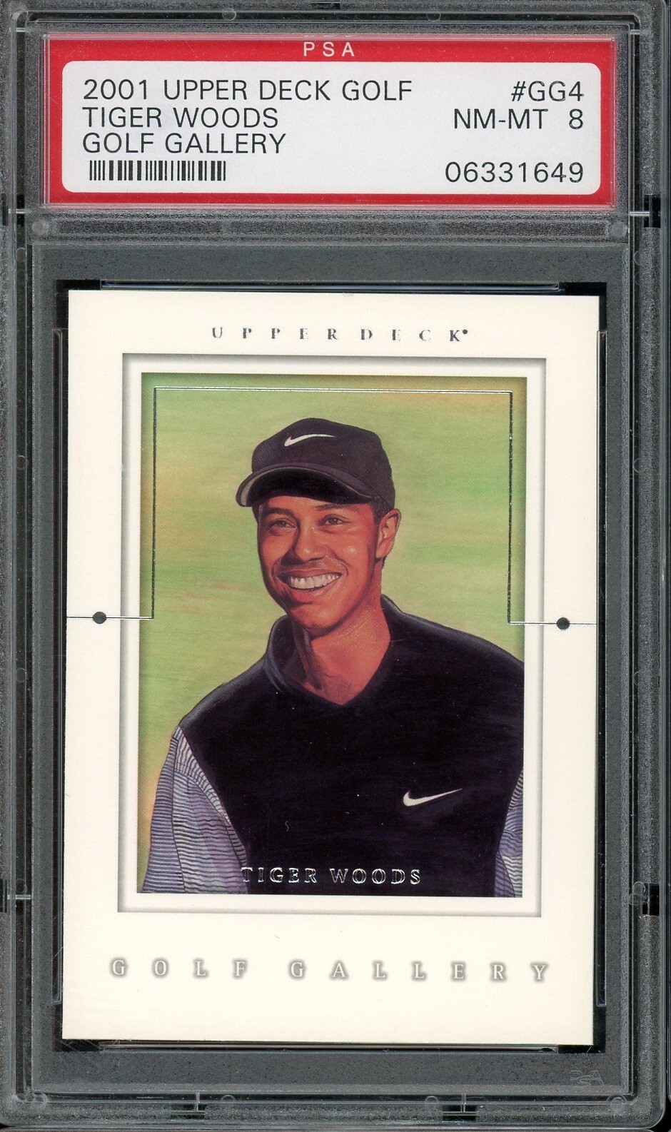 2001 Upper Deck Gallery Golf #GG4 Tiger Woods PSA 8