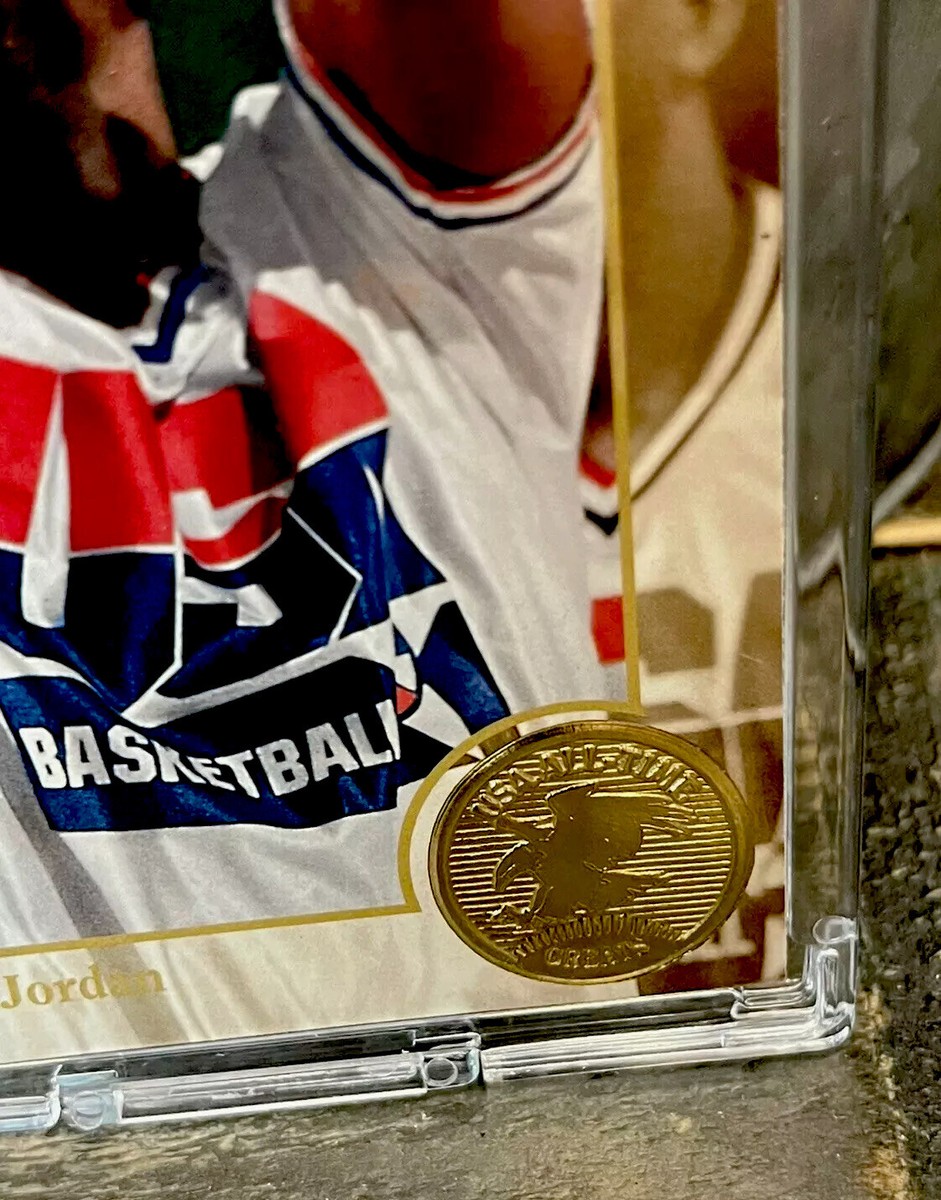 Michael Jordan Card - AUTHENTIC USA OLYMPIC DREAM TEAM - GOLD
