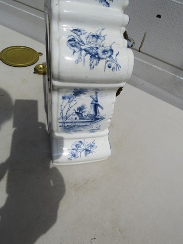 Antique Ansonia Delft Porcelain Clock Pat. 1882 - Picture 8 of 10
