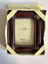 Weston Gallery Mini Photo Frame Gold Brittanica Red 2"x3" picture Vintage