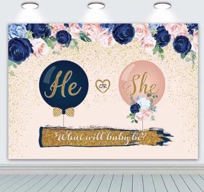 Lui o lei rivelazione sesso festa sfondo fiore palloncino baby shower sfondo