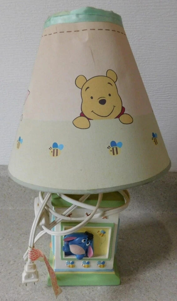 Lámpara infantil y luz nocturna Winnie The Pooh de colección años 90 línea para niños 17” **** LEER **** Foto 4 de 4