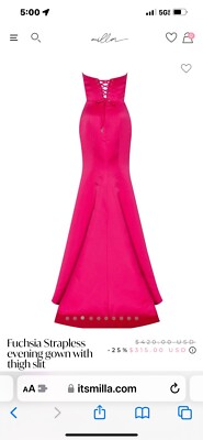 Milla Formal Dress Hot Pink Size 0/XS. (Worn  Once)