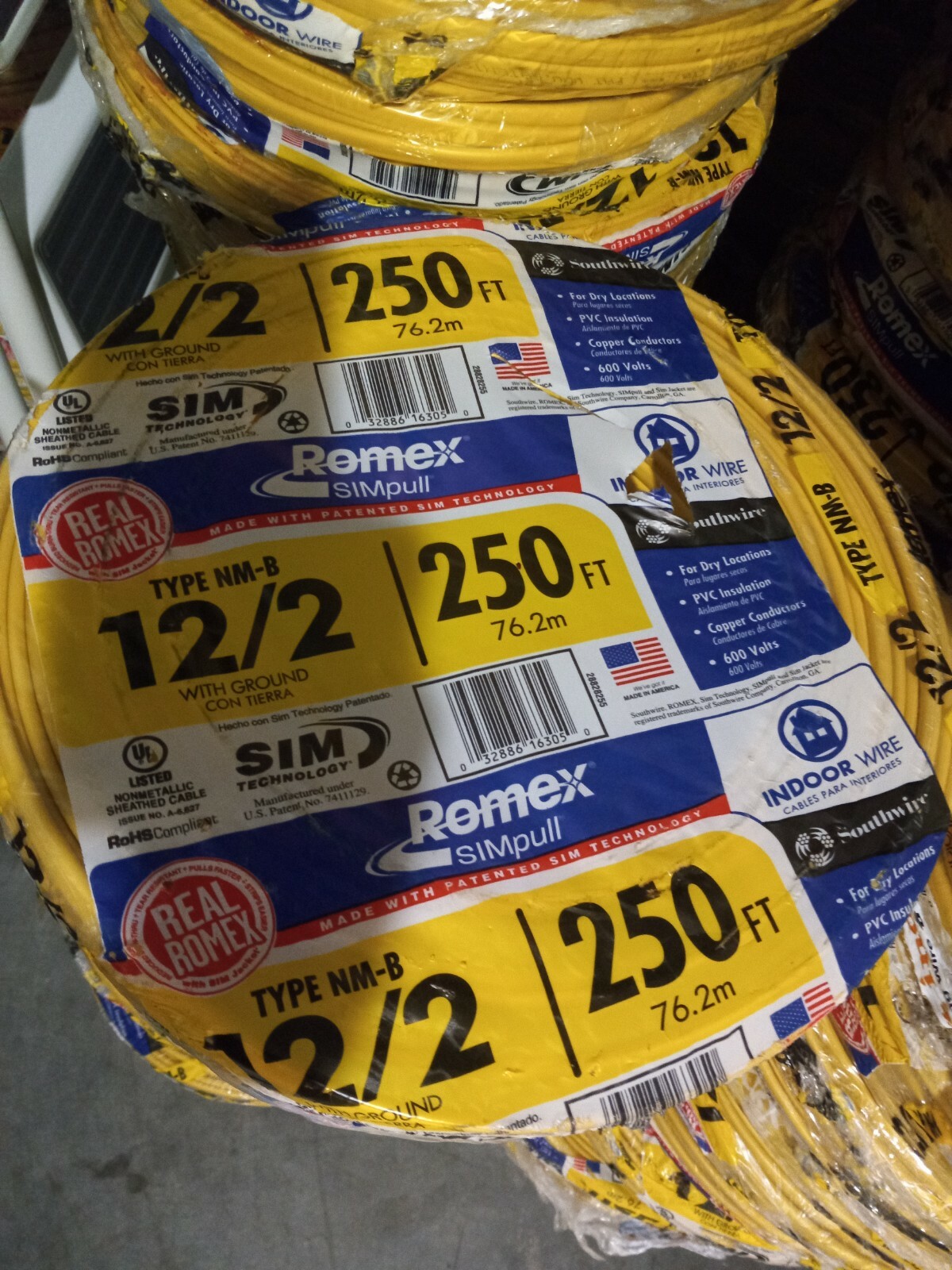 12 2 Branded Goods Romex Wire 12 2 Awg 250ft Copper Metallic Non Actual Cable