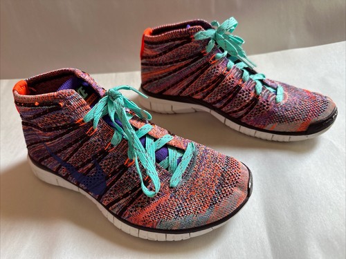 Nike Free Flyknit Chukka 639699-801 Women’s Size 7.5 Crimson Grape Running Shoes - 第 9/24 張圖片