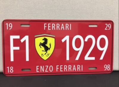 Enzo Ferrari Car US Aluminum License Plate Collectors Tribute