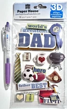 World's #1 Dad Stickers Card Making Scrapbooking Paper House
