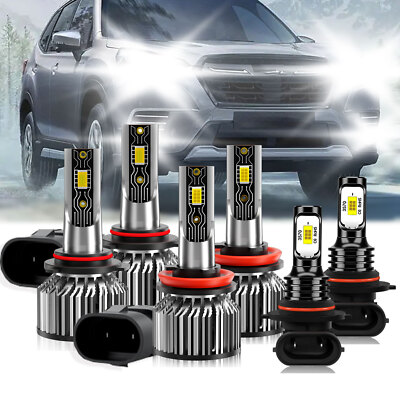 For Subaru Forester 2009-2013 LED Headlight High Low+Fog Light Bulbs Kit 26000LM