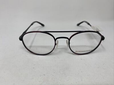 BCBGMAXAZRIA TENLEY BLACK PURPLE 49/20/140 ROUND EYEGLASSES FRAME :S96