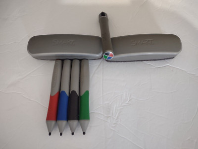 Set of 4 + 1 Smart Board 500/600 Series Replacement Stylus Pens + 2 Erasers