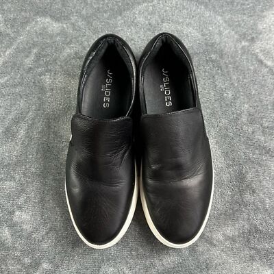 Men\'s J Slides Leather Loafers J/Slides black leather slip on loafers size 8.5 | eBay main image 3