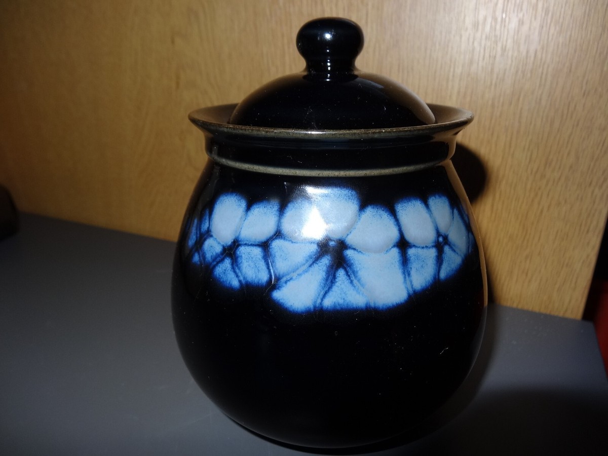 RARE DENBY JAR BLACK WHITE PATTERN STAMPED TRIAL PIECE COLLECTABLE