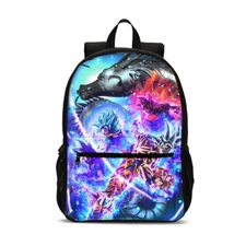 Master Roshi Son Goku Cartoon Backpack Print for Boys Girls School Travel 18.5in