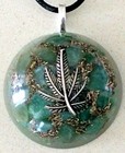 Orgone Pendant Necklace Marijuana Charm & Green Aventurine Healing Crystals USA