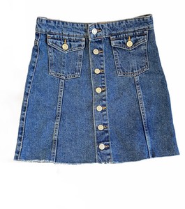 saia botao frontal jeans
