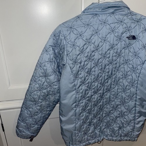 The North Face Girls XL 18 Jacket Coat Blue Floral Stitch - Picture 11 of 12