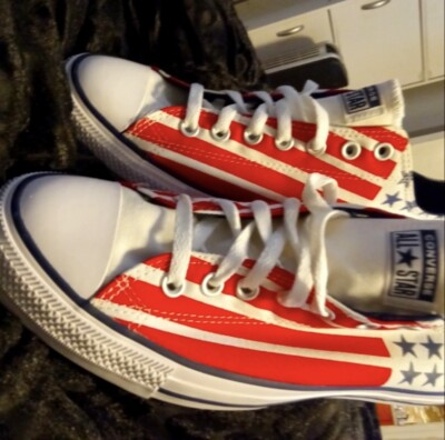 American Flag Low Top Converse Sneakers