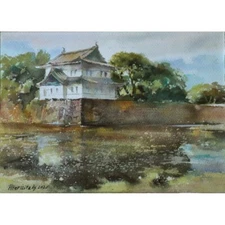 ORIGINAL Watercolor Painting Cityscape Tokyo 11x15" P.Ilitzky