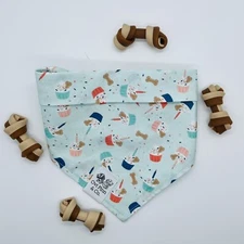 Blue Pupcakes Snap on Dog Bandanas Sizes XS-L