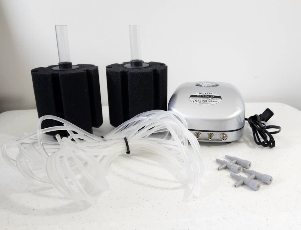 Aquarium Sponge Filter Air Pump Kit Fish Tank Up to 75 Gallon Oxygen Bio Filter - Image 3 of 4