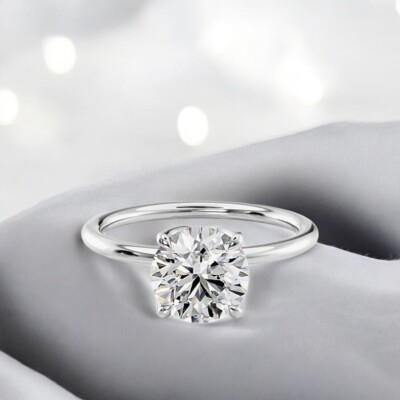 Diamant Ehering Platin 950 Lab Grown 2,15 Karat IGI Zertifiziert Rundschliff