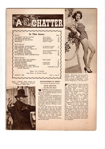 ABC Film Review Magazine Aug t 1956 complete Anne Francis Diana Dors Mario Lanza - Picture 4 of 5