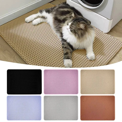 Double Layer Cat Litter Mat Non-Slip Washable Pad for Cats Litter Box, Paw Clean - Picture 4 of 17