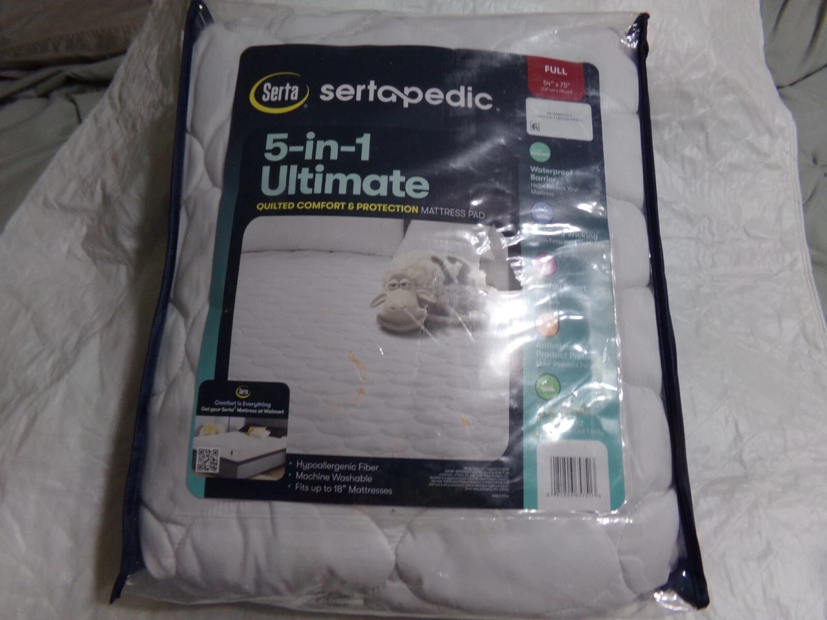 Sertapedic 5 In 1 Ultimate Quilted Comfort Protection Mattress Pad Full