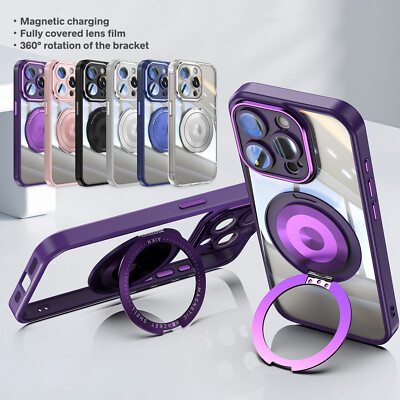 Mag Safe Shockproof Lens Protector Kickstand Case For iPhone 15 Pro Max 14 13 12