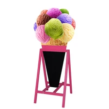 Stop Trottoir COLORÉ Crème Glacée, chevalet de publicitaire pour Café Restaurant