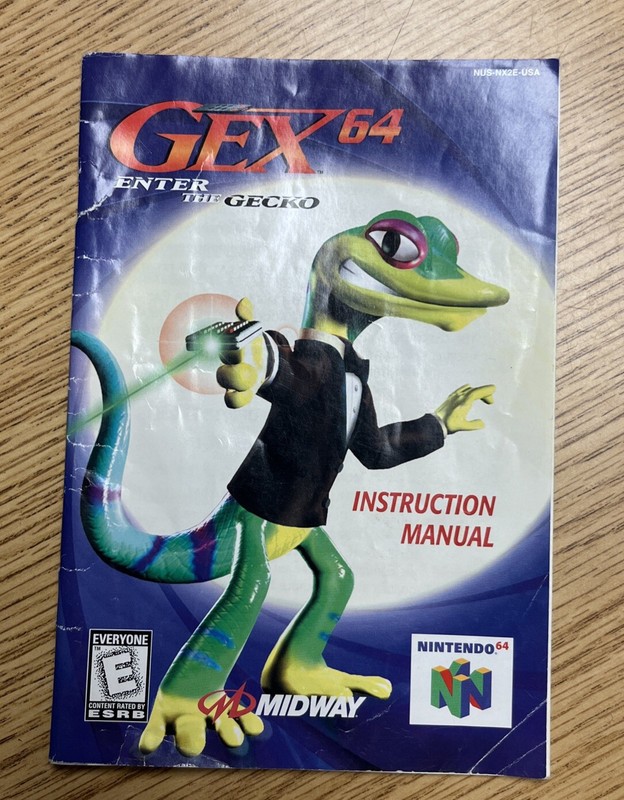 Gex Enter the Gecko N64 Nintendo 64 Instruction Booklet Manual Only Authentic