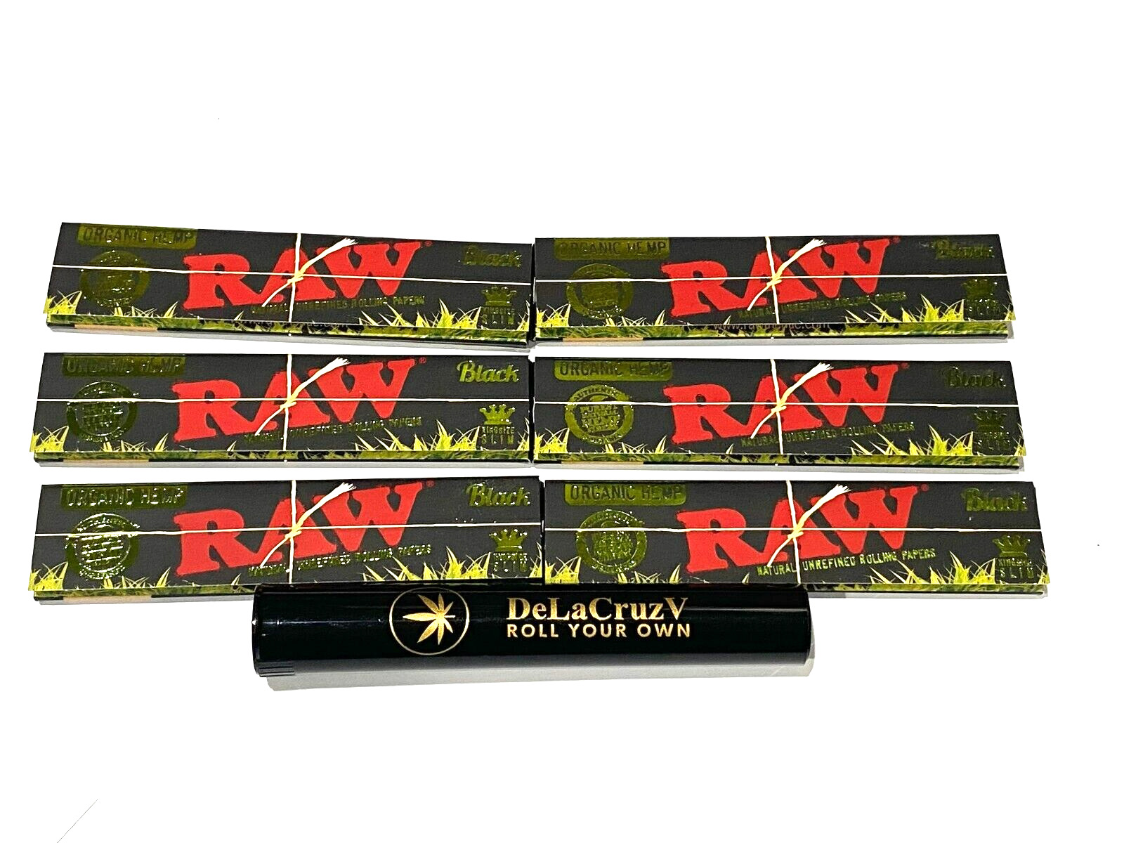 Raw Black Organic Rolling Papers King Size Slim- 6 Packs (32 Sheets per Pack)…