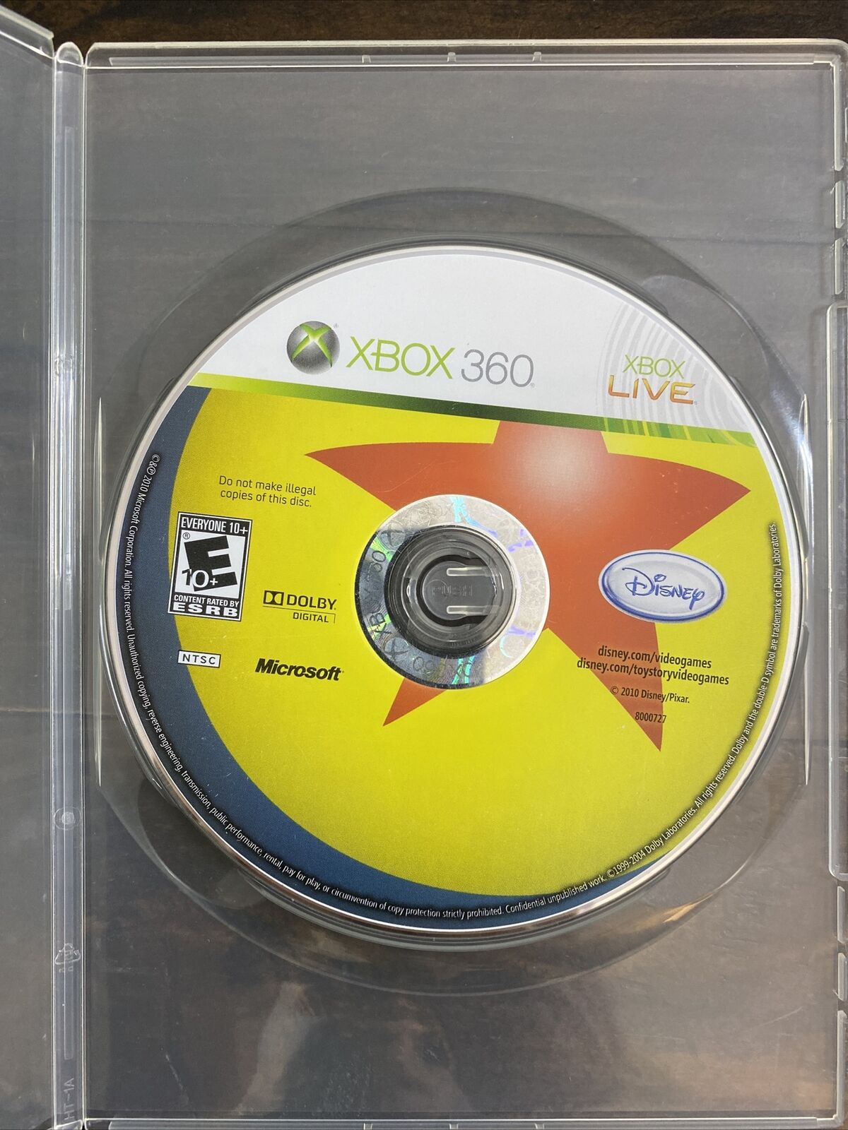 Toy Story 3 (Microsoft Xbox 360, 2010) Disc In Generic Case - Tested