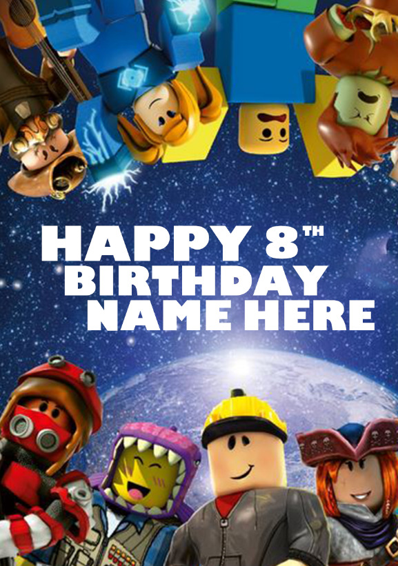 ROBLOX Personalised Birthday Card, Birthday Roblox Card, Kids Roblox Game  Card