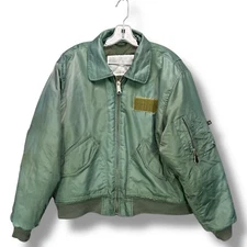 Rothco Green Bomber Flight Flyers Jacket Pilot Mens XL VTG Faded Distressed